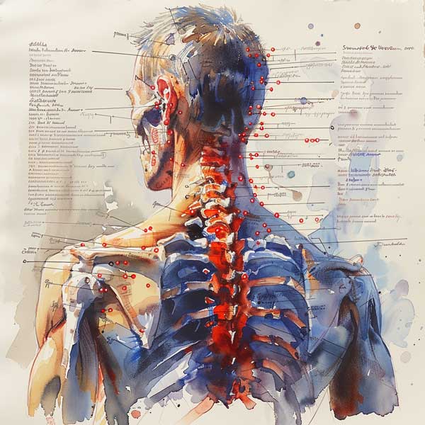 Contractions musculaires, surtout au niveau du cou ou du dos